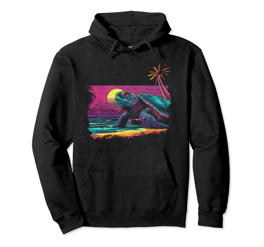 Turtle Vaporwave Aesthetic Synthwave Hoodie - Minimalist Print for Adults - T-Shirt, Sweatshirt, Hoodie
