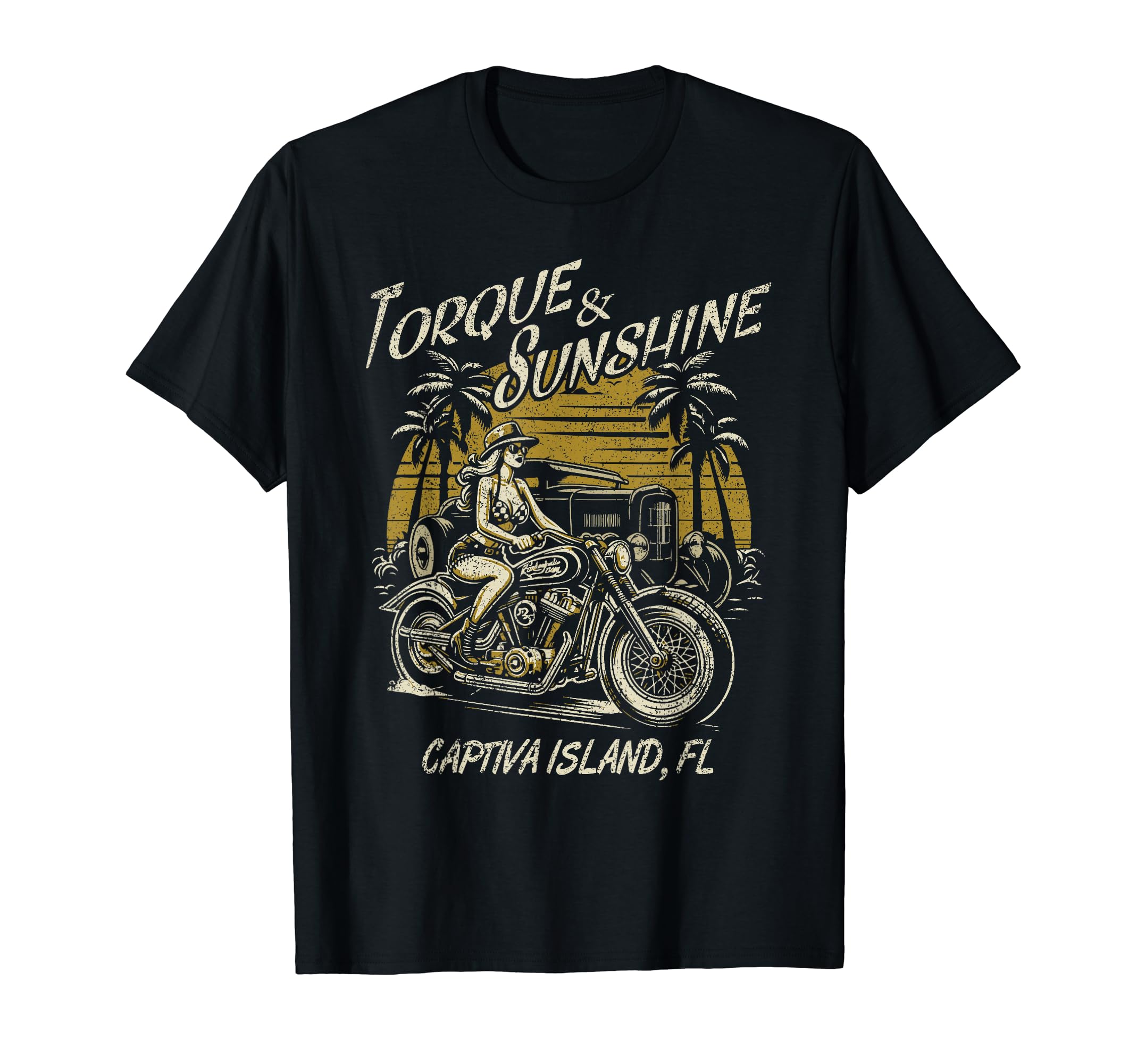 Captiva Island Florida Motorcycle T-Shirt - Fun Novelty Design Unisex - T-Shirt, Sweatshirt, Hoodie