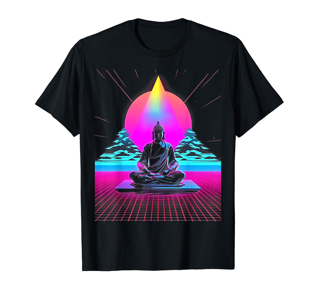 Synthwave Buddha Alien Cyberpunk 80S T-Shirt - Novelty Apparel Men Women - T-Shirt, Sweatshirt, Hoodie