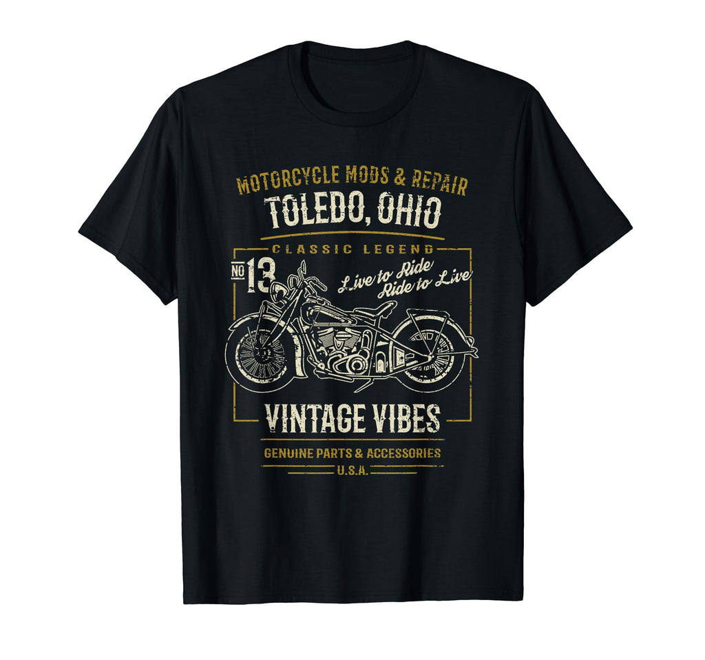Toledo Oh Usa Distressed Motorcycle T-Shirt - Streetwear Style Men Women - T-Shirt, Sweatshirt, Hoodie