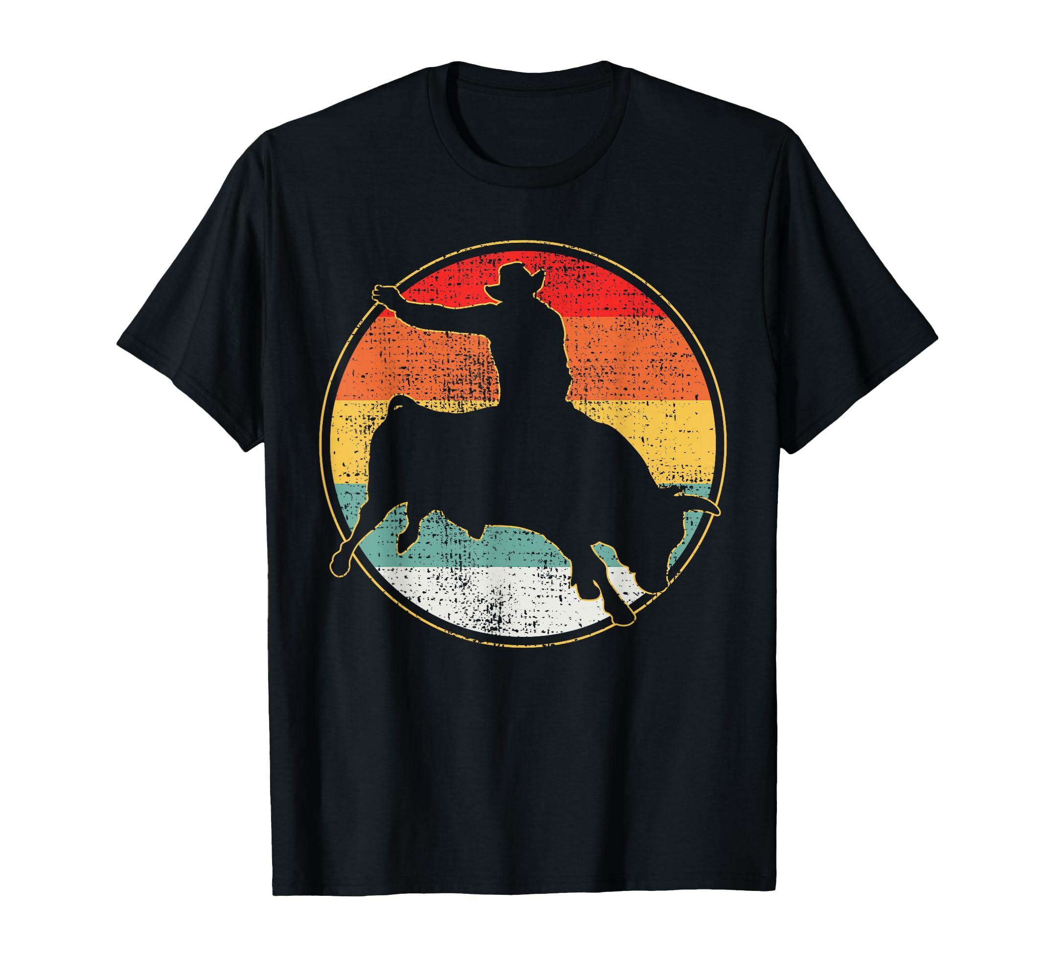 Bull Riding Cowboy Western Small T-Shirt - Custom Art Print Men Women - T-Shirt, Sweatshirt, Hoodie