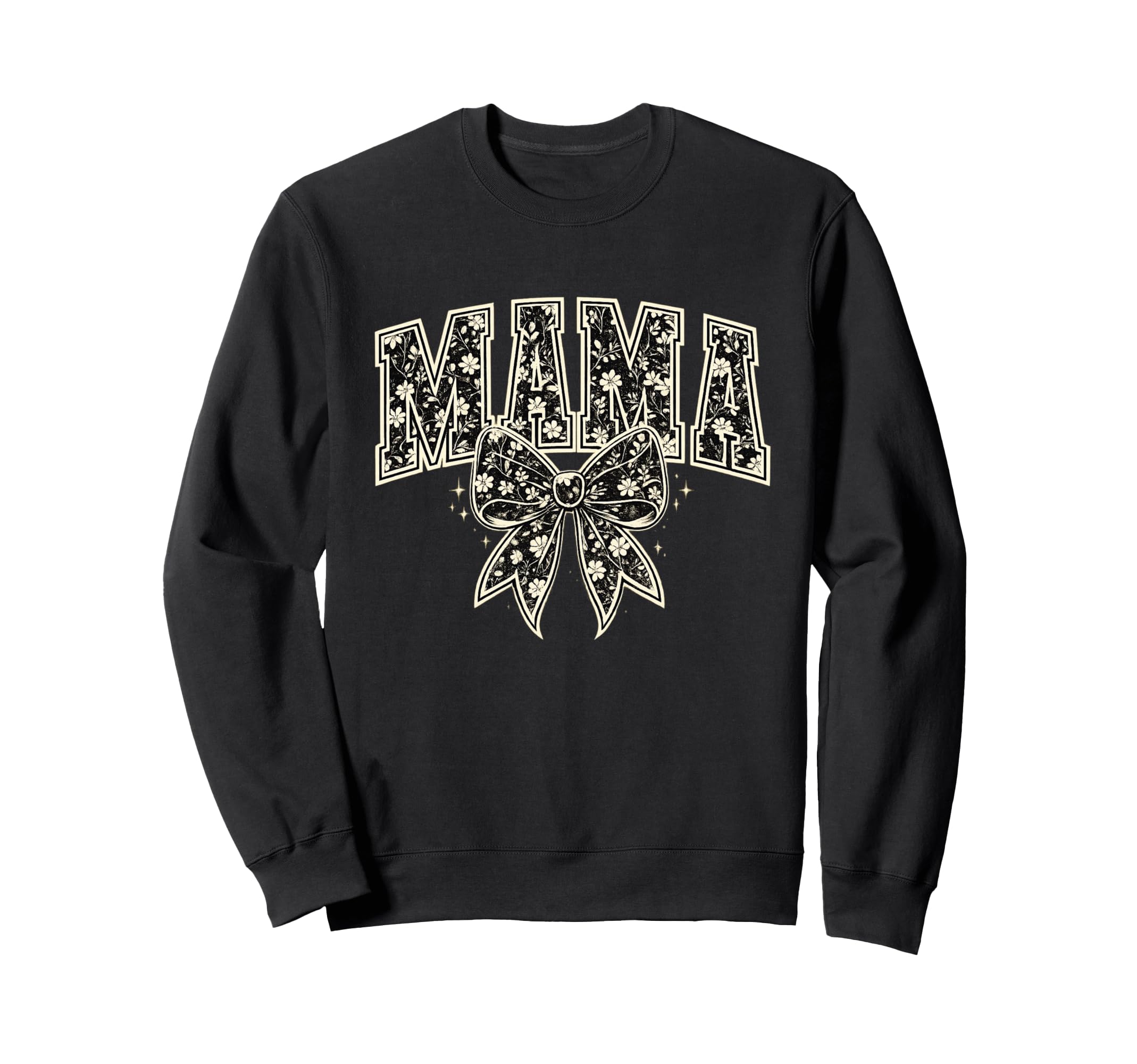 Mama Floral Bow Varsity Typography Sweatshirt - Trendy Graphic Unisex - T-Shirt, Sweatshirt, Hoodie