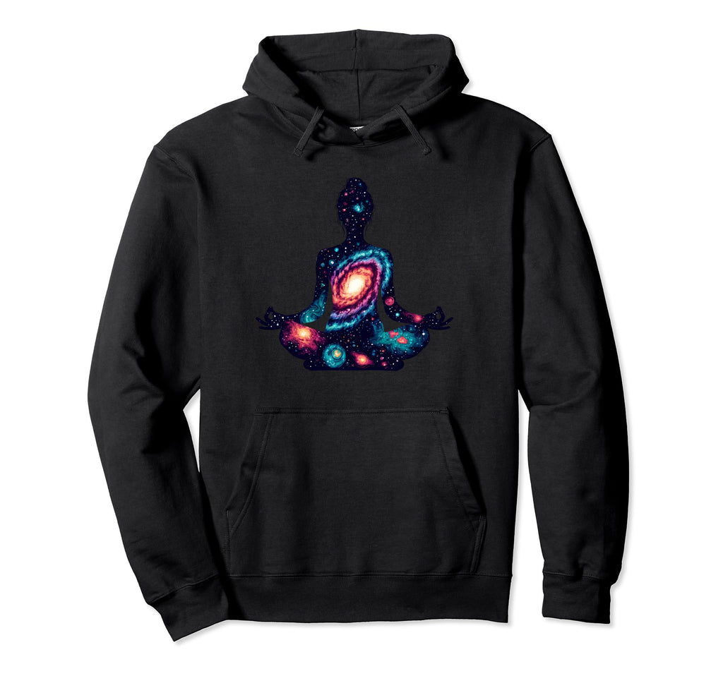 Yoga Meditation Pose Galaxy Pattern Hoodie - Trendy Graphic Men Women - T-Shirt, Sweatshirt, Hoodie