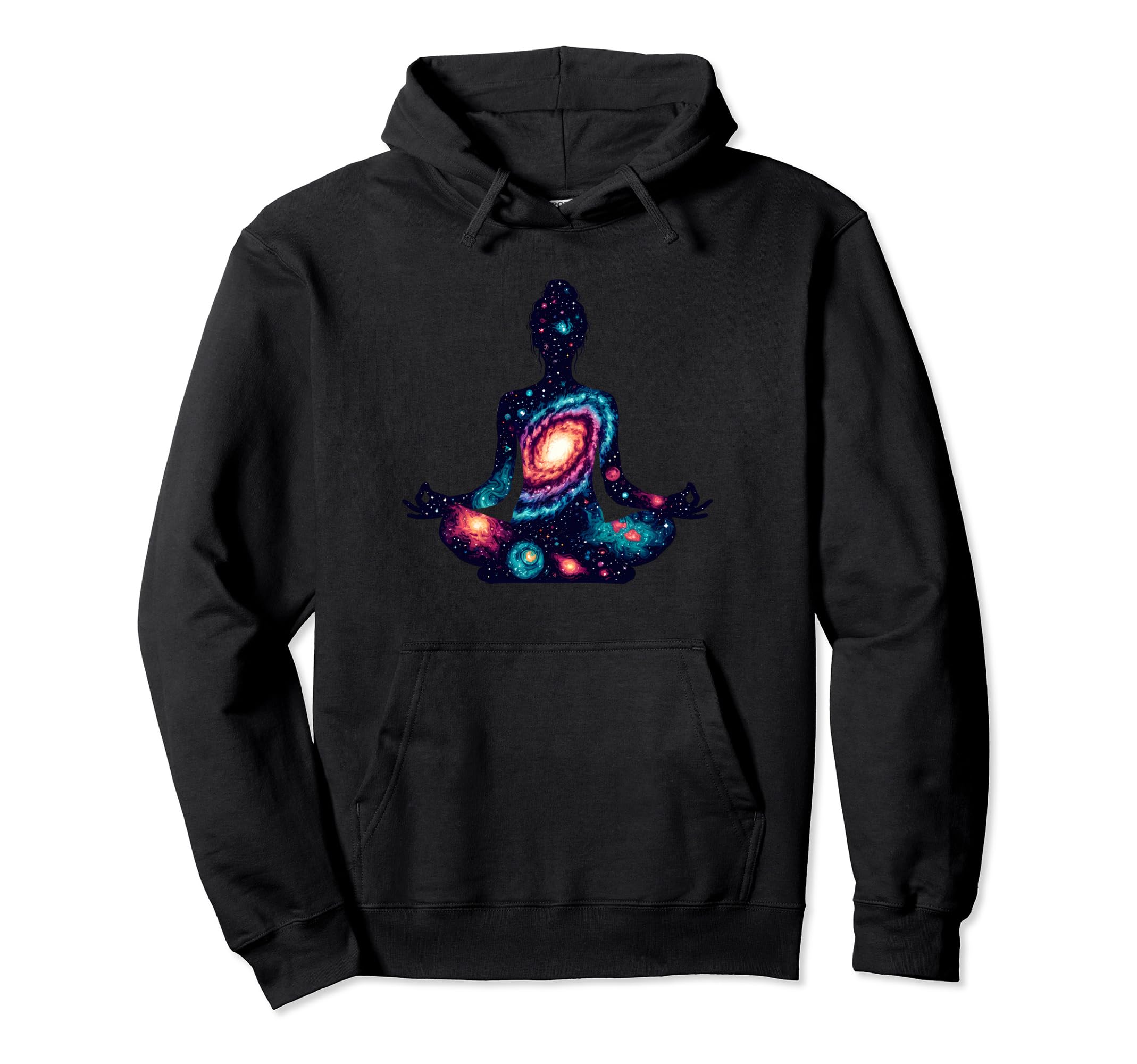Yoga Meditation Pose Galaxy Pattern Hoodie - Trendy Graphic Men Women - T-Shirt, Sweatshirt, Hoodie