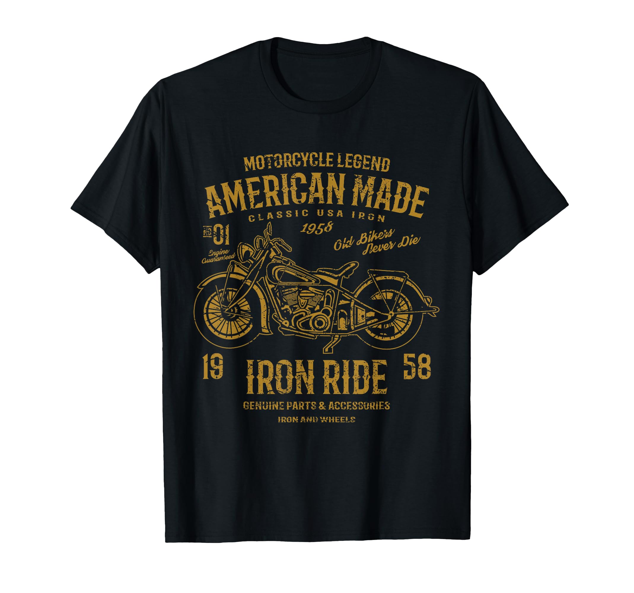 American Motorcycle Distressed T-Shirt - Graphic Print Men Women - T-Shirt, Sweatshirt, Hoodie