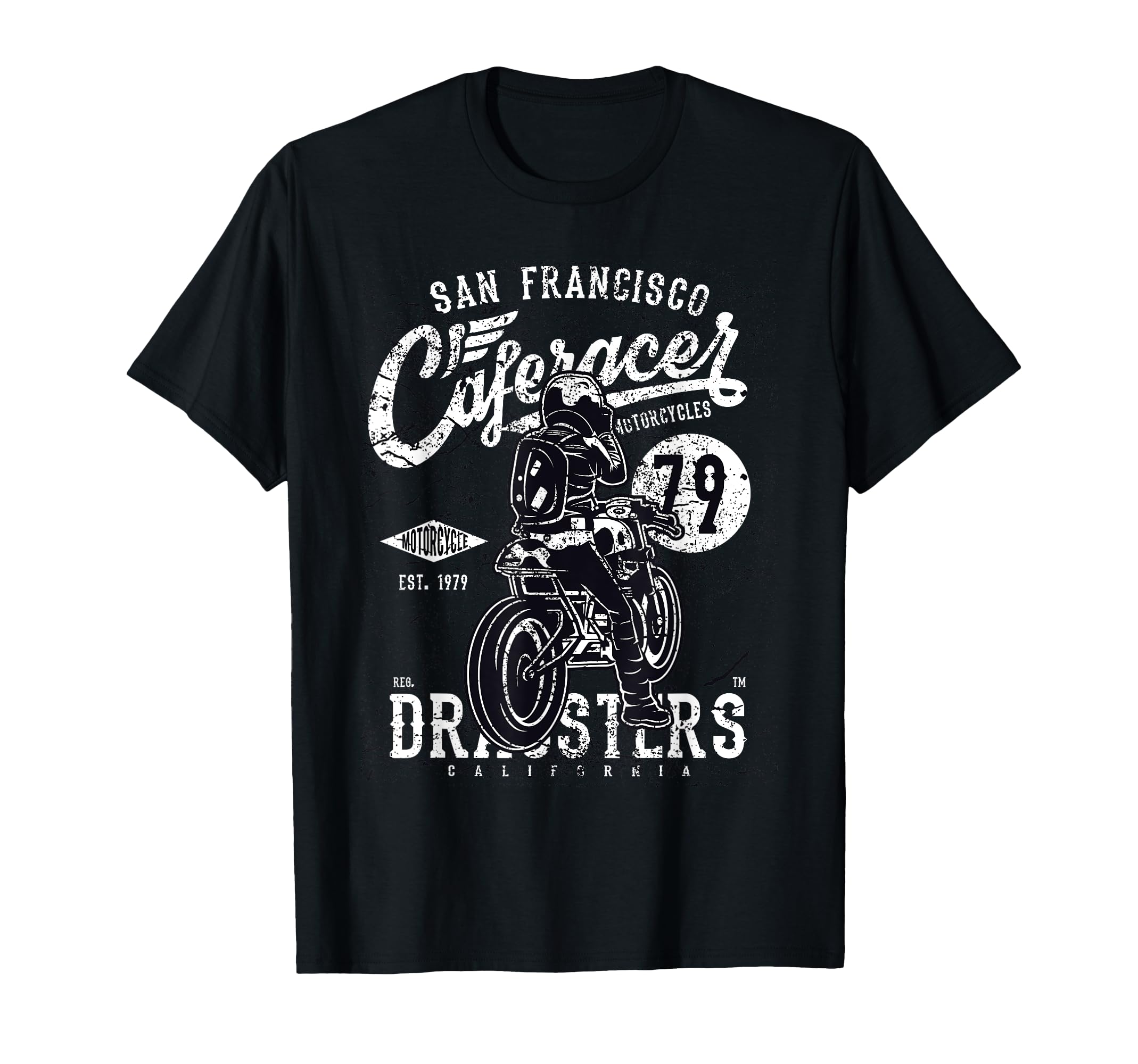 Cafe Racer Motorcycle Dragsters 79 T-Shirt - Custom Art Print for Adults - T-Shirt, Sweatshirt, Hoodie