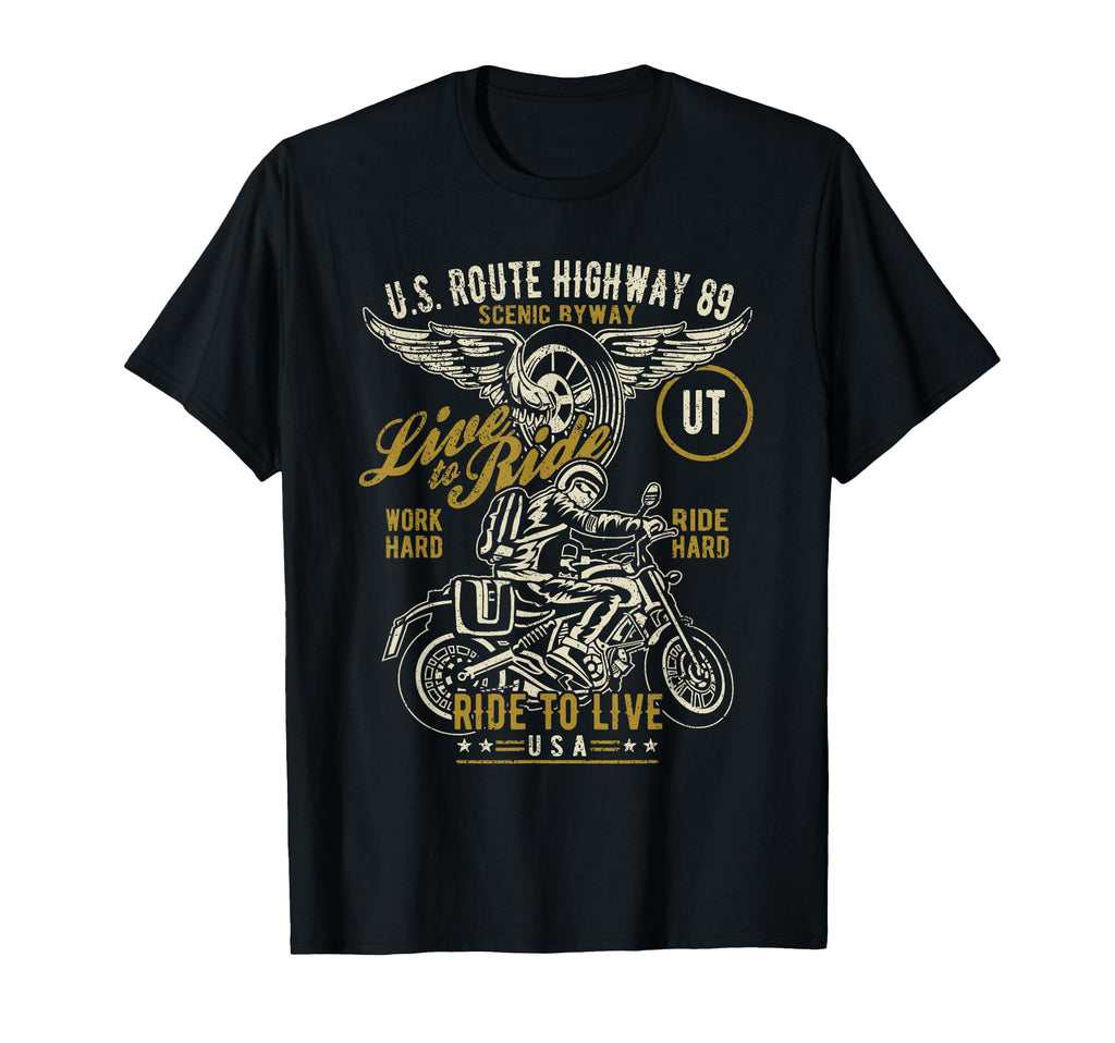 Us Route Highway 89 Ut Usa Motorcycle T-Shirt - Streetwear Style Unisex - T-Shirt, Sweatshirt, Hoodie