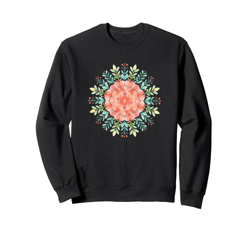 Floral Mandala Meditation Lotus Sweatshirt - Trendy Graphic Unisex - T-Shirt, Sweatshirt, Hoodie