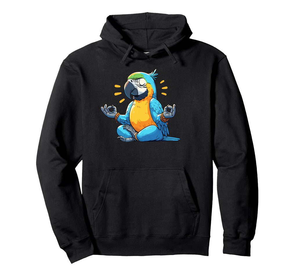 Meditation Parrot Yoga Pose Relaxing Hoodie - Trendy Graphic Men Women - T-Shirt, Sweatshirt, Hoodie