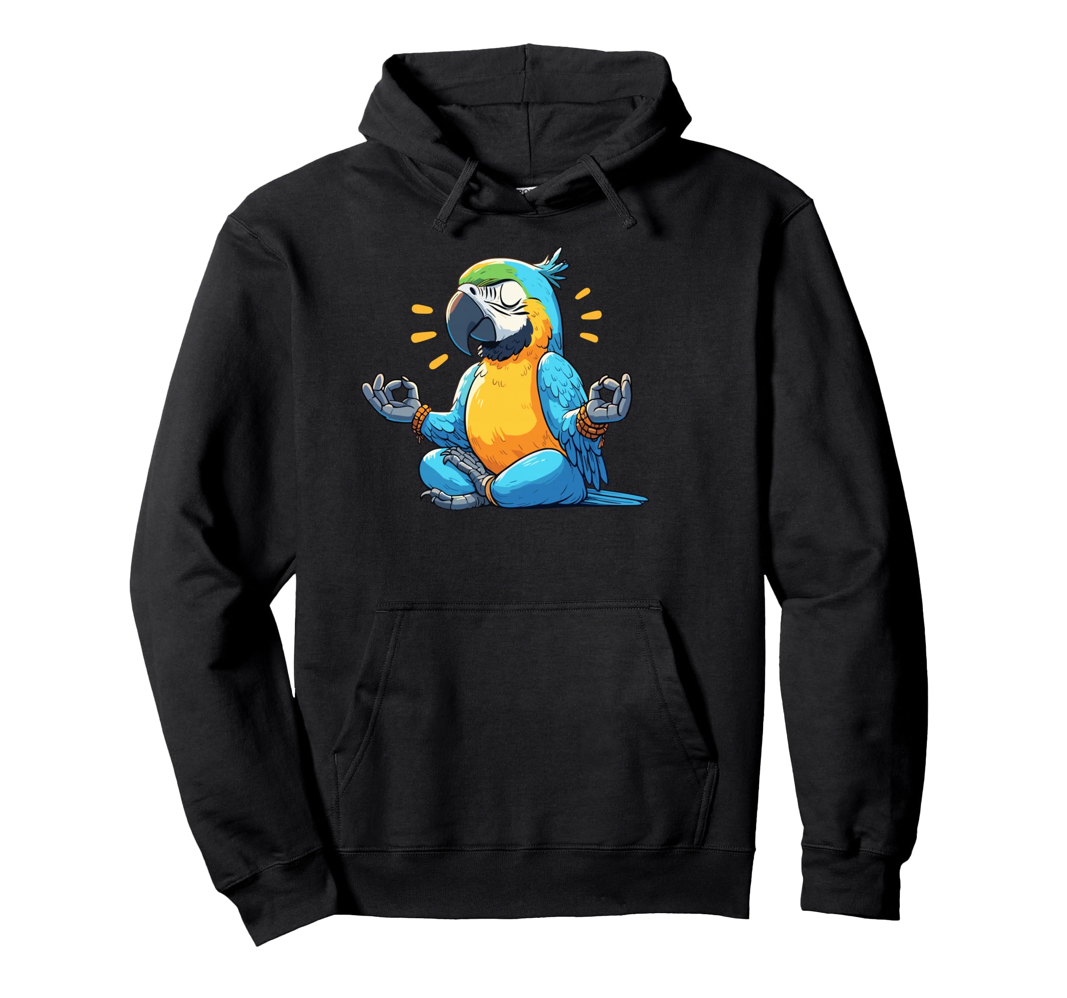 Meditation Parrot Yoga Pose Relaxing Hoodie - Trendy Graphic Men Women - T-Shirt, Sweatshirt, Hoodie