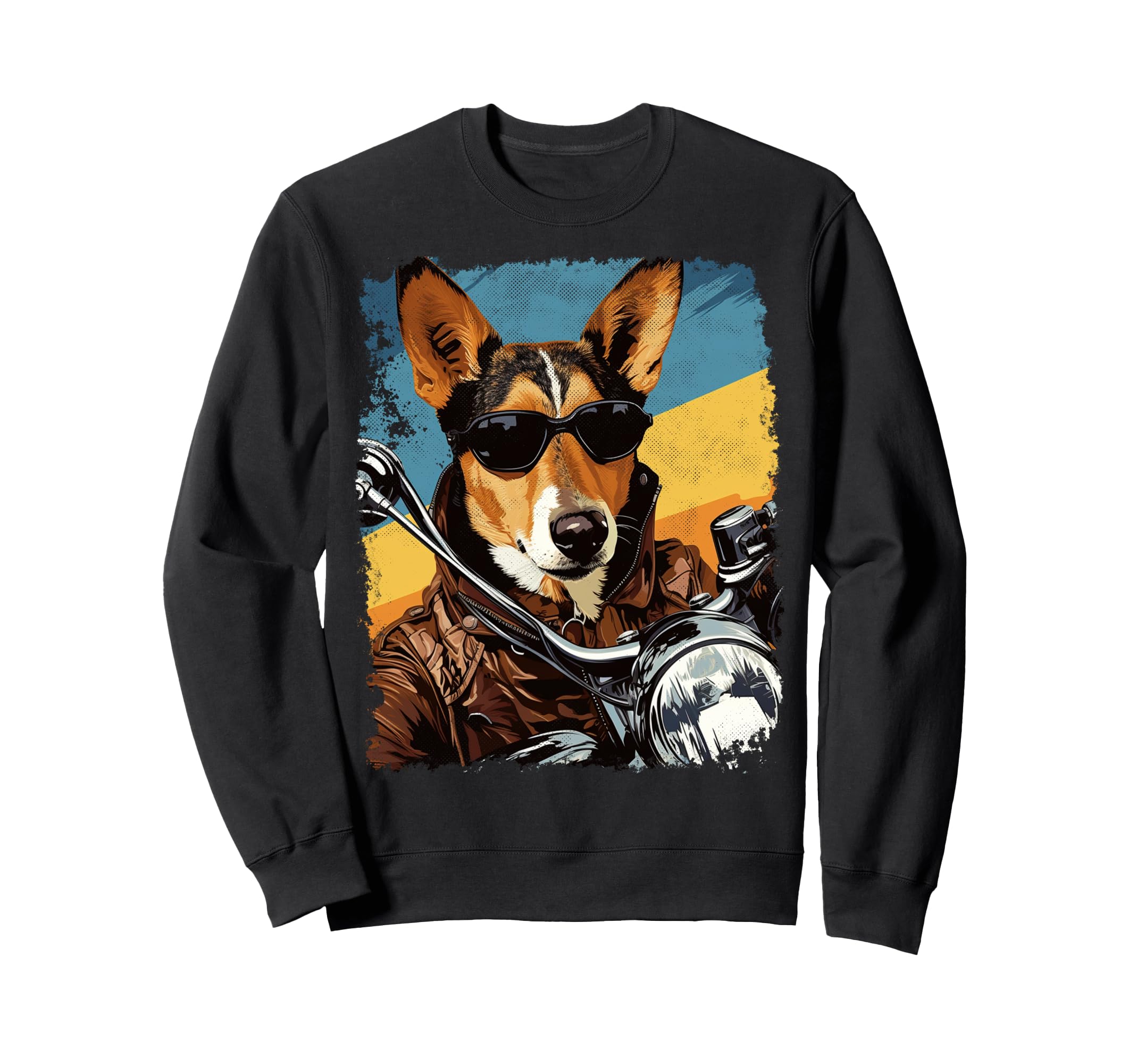 Dog Smooth Collie Motorcycle Sweatshirt - Graphic Print Men Women - T-Shirt, Sweatshirt, Hoodie
