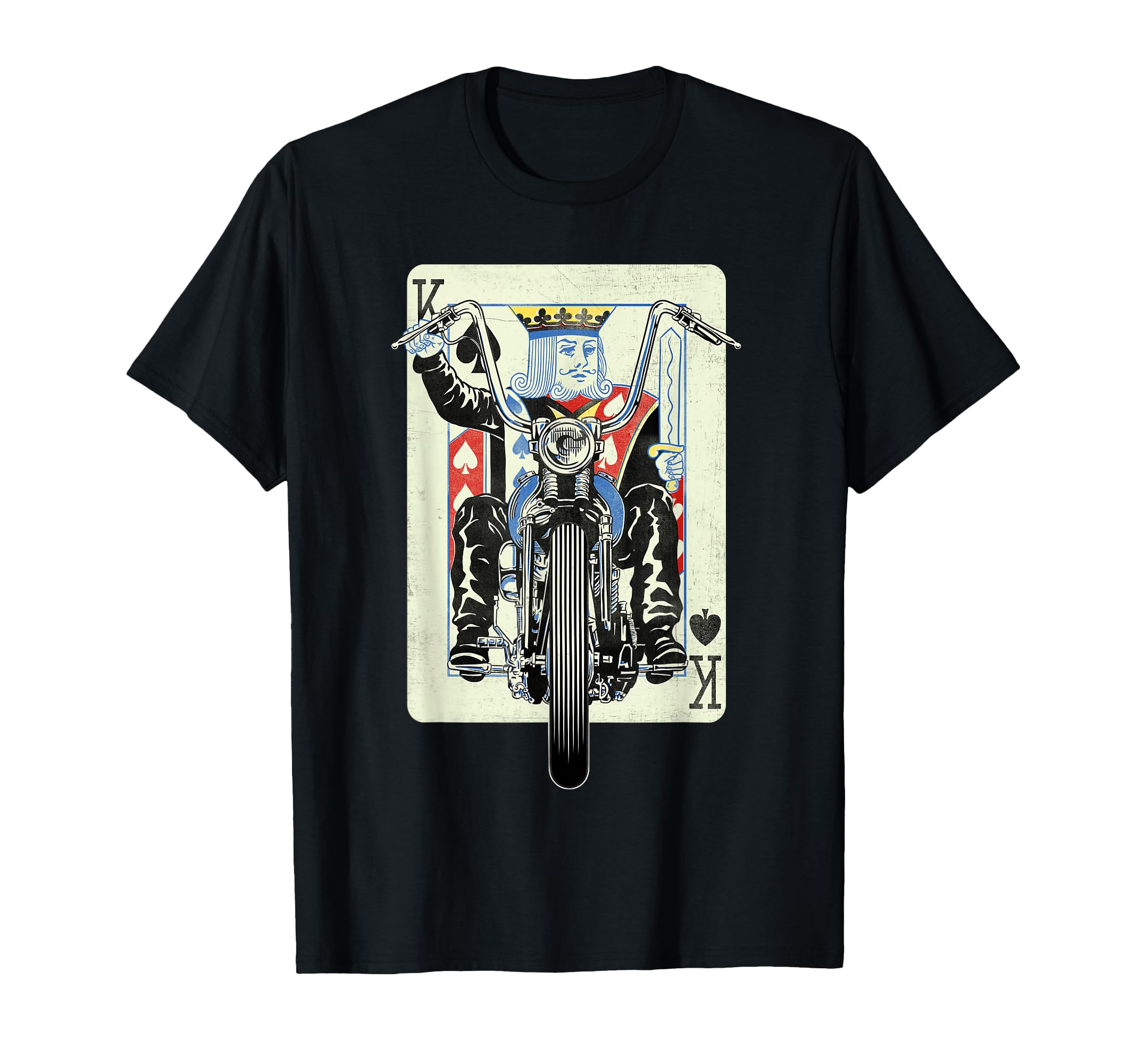 King Card Motorcycle Poker Black Jack T-Shirt - Novelty Apparel for Adults - T-Shirt, Sweatshirt, Hoodie