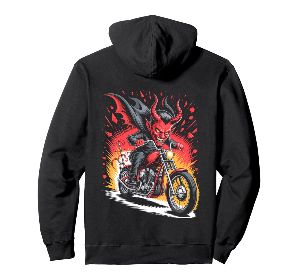 Devil Biker Riding Motorcycle Hoodie - Casual Everyday Wear for Adults - T-Shirt, Sweatshirt, Hoodie