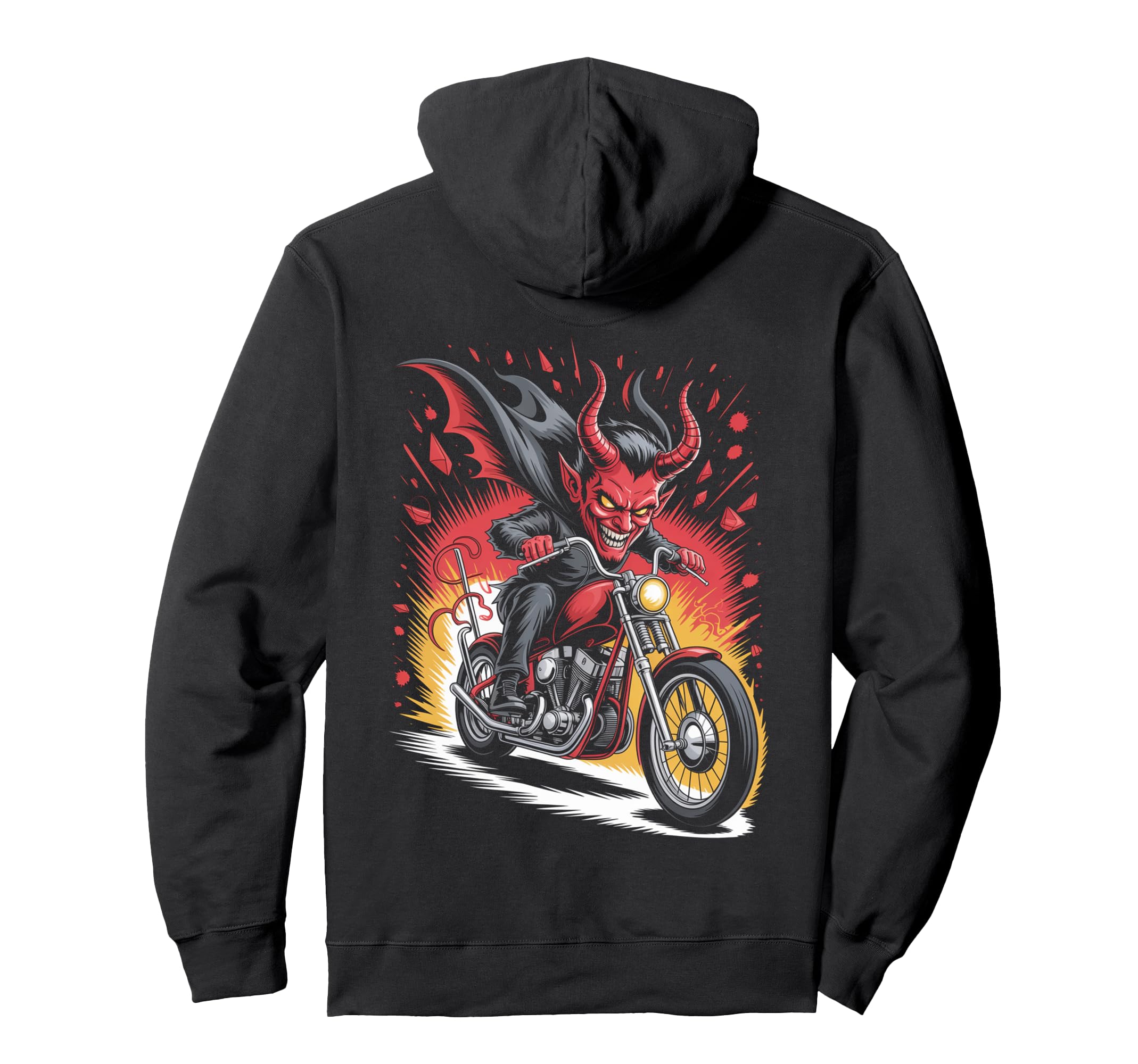 Devil Biker Riding Motorcycle Hoodie - Casual Everyday Wear for Adults - T-Shirt, Sweatshirt, Hoodie