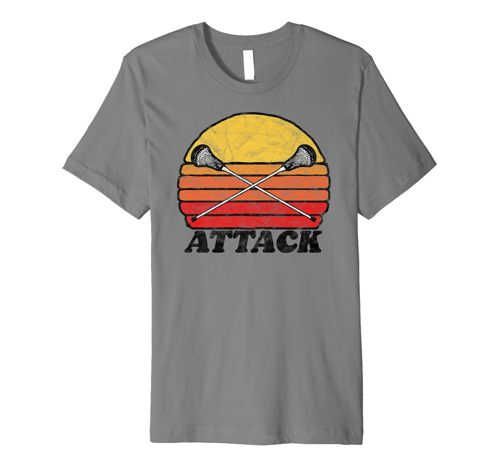 Attack X Crossed Lacrosse Sticks 80S T-Shirt - Minimalist Print Unisex - T-Shirt, Sweatshirt, Hoodie