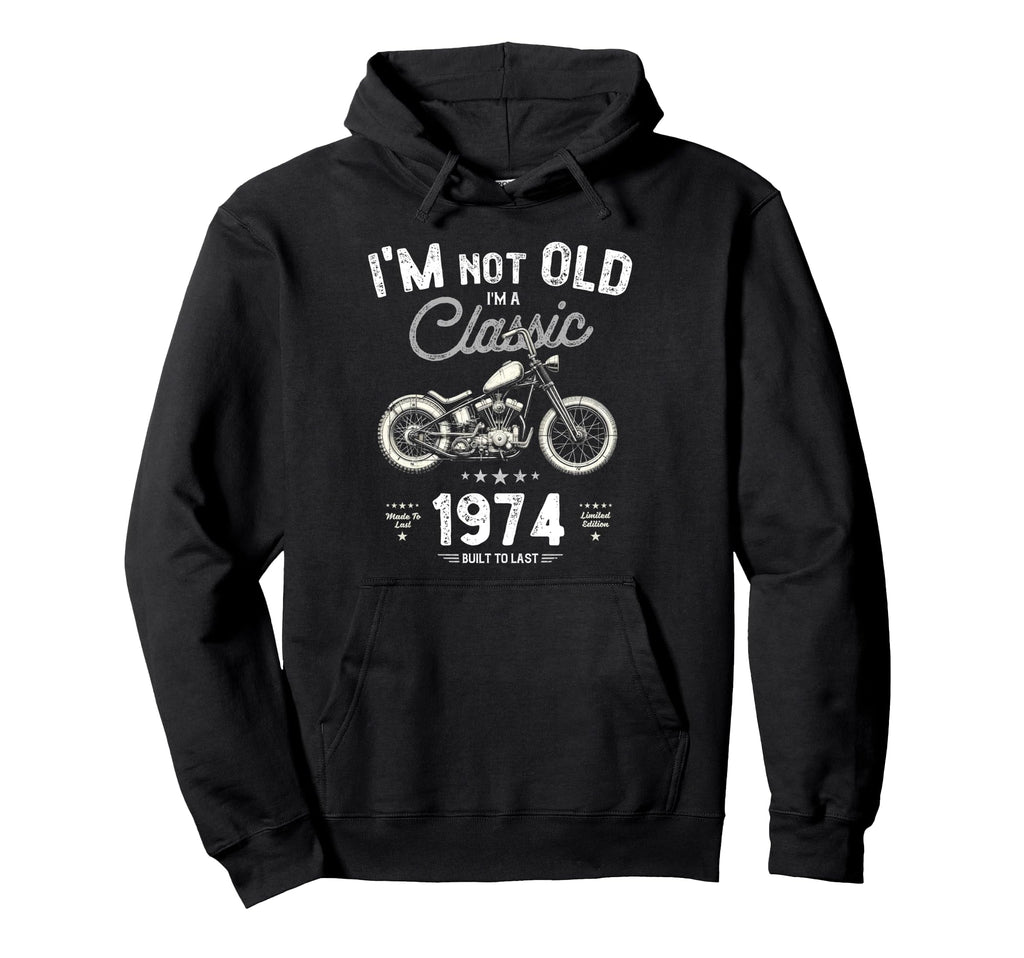 Born 1974 Motorbike Bikers Birthday Im Hoodie - Minimalist Print Unisex - T-Shirt, Sweatshirt, Hoodie
