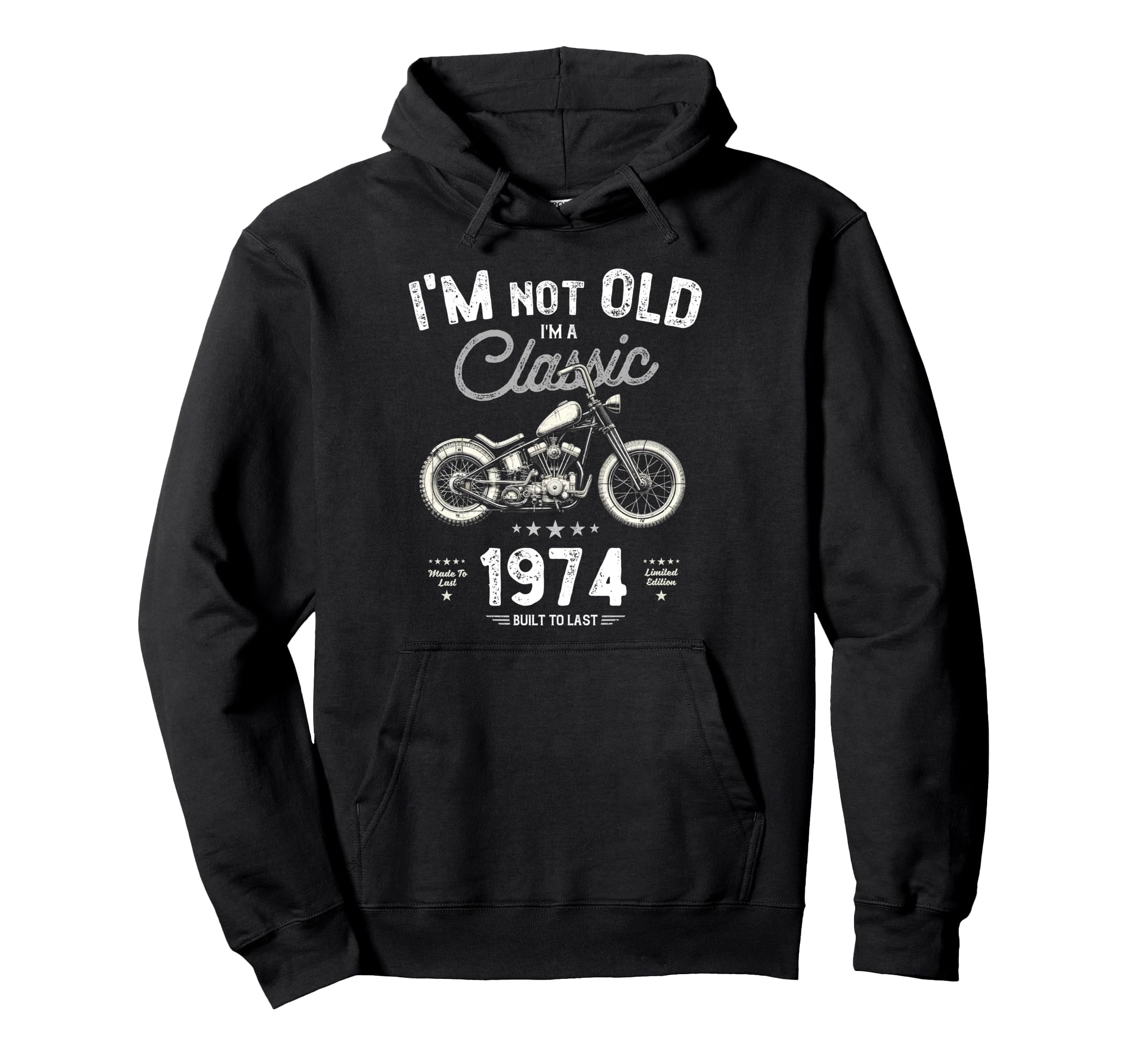 Born 1974 Motorbike Bikers Birthday Im Hoodie - Minimalist Print Unisex - T-Shirt, Sweatshirt, Hoodie