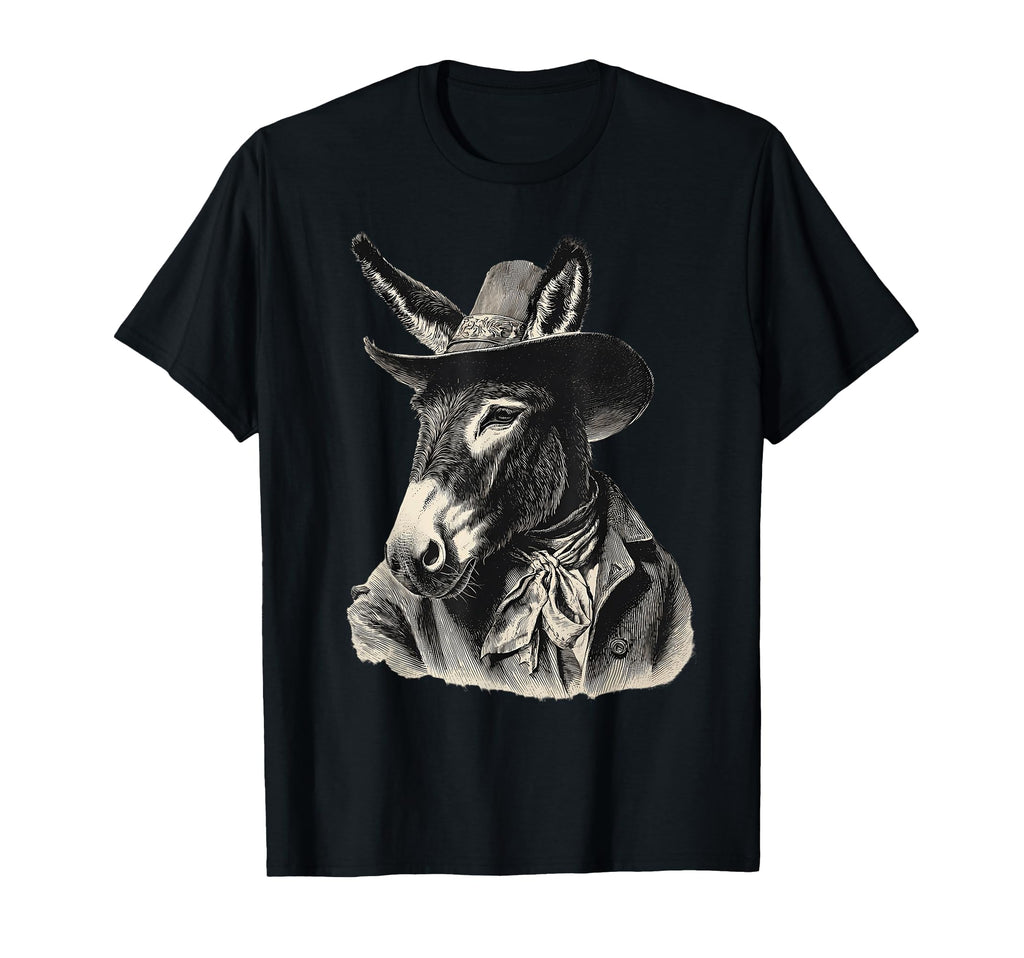 Donkey Cowboy Rodeo Cowgirl Western T-Shirt - Casual Everyday Wear Unisex - T-Shirt, Sweatshirt, Hoodie