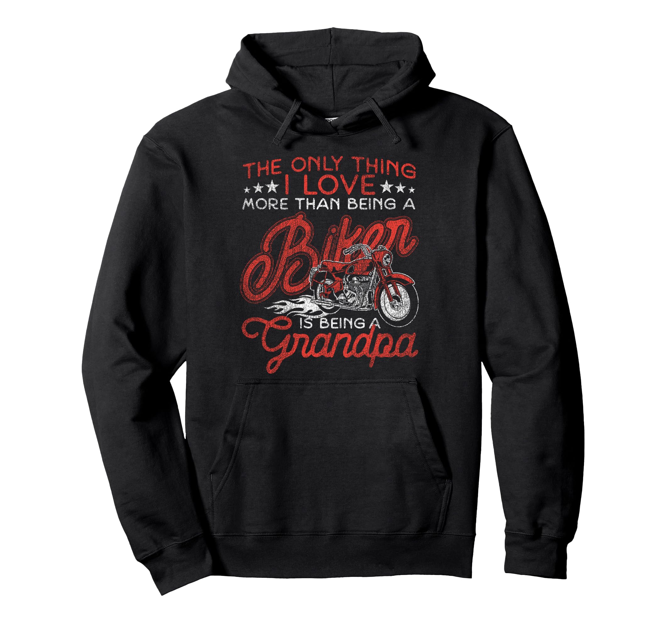 Motorcycle Biker Grandpa Only Thing I Hoodie - Custom Art Print Unisex - T-Shirt, Sweatshirt, Hoodie