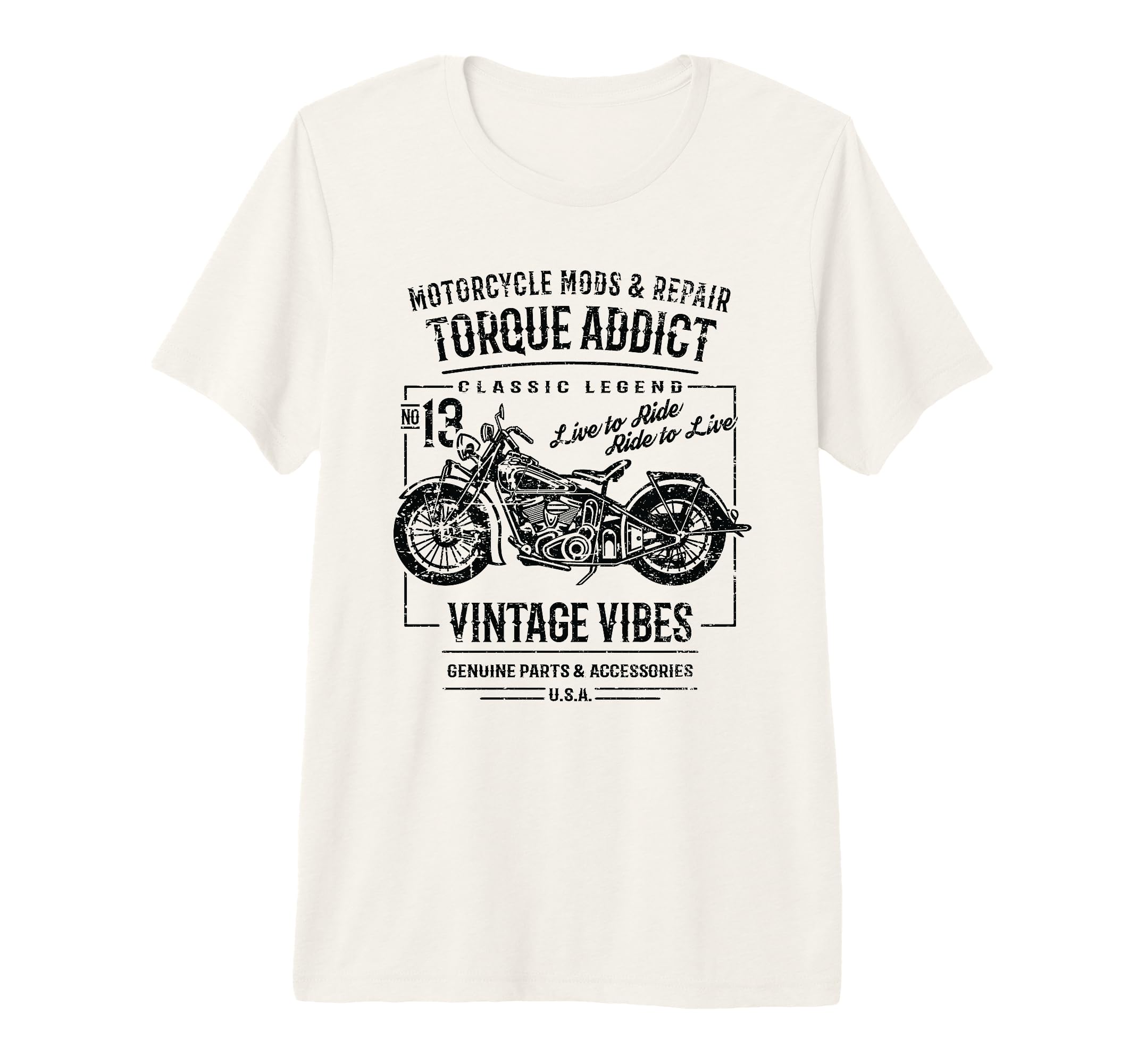 Motorcycle Distressed Tri Blend T-Shirt - Casual Everyday Wear Unisex - T-Shirt, Sweatshirt, Hoodie
