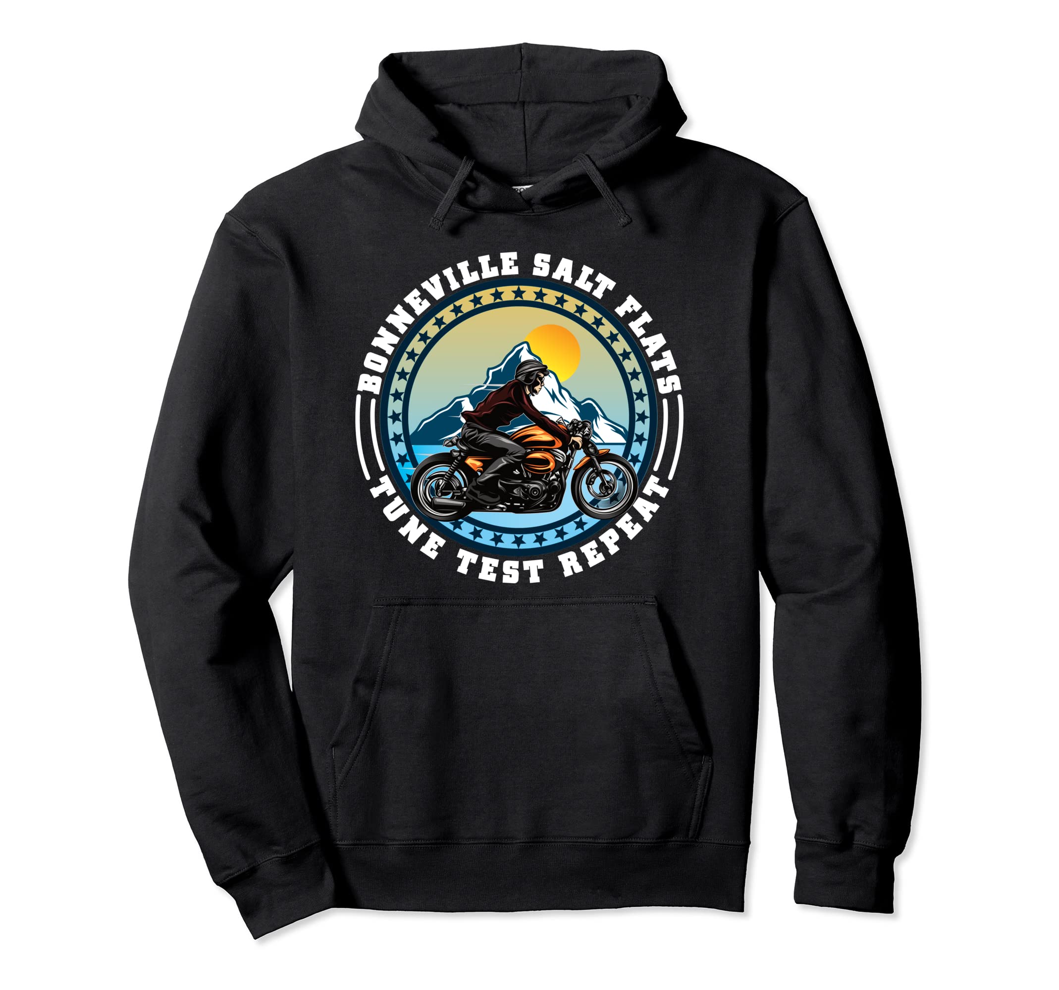 Bonneville Salt Flats Motorcycle Rider Hoodie - Novelty Apparel Unisex - T-Shirt, Sweatshirt, Hoodie