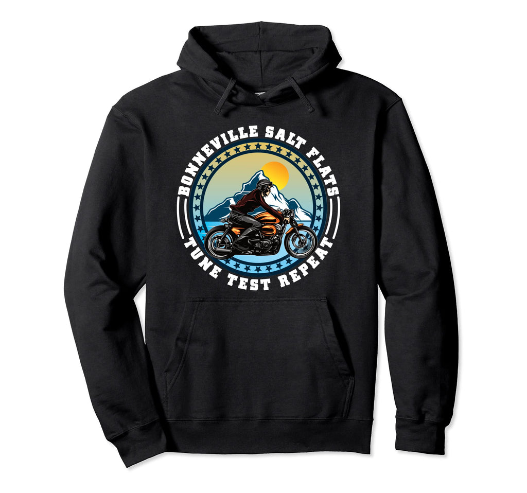 Bonneville Salt Flats Motorcycle Rider Hoodie - Custom Art Print Unisex - T-Shirt, Sweatshirt, Hoodie