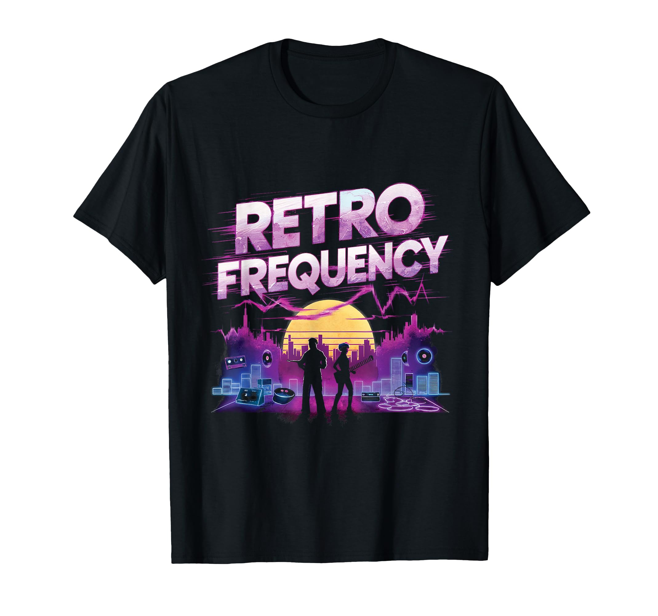 1980S Synthwave Frequency T-Shirt - Aesthetic Graphic for Adults - T-Shirt, Sweatshirt, Hoodie