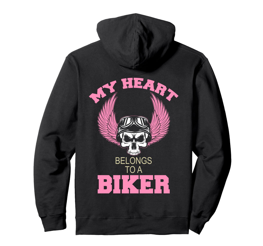 My Heart Belongs To Biker Proud Hoodie - Minimalist Print Men Women - T-Shirt, Sweatshirt, Hoodie