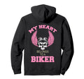 My Heart Belongs To Biker Proud Hoodie - Minimalist Print Men Women - T-Shirt, Sweatshirt, Hoodie