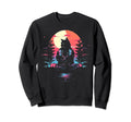 Synthwave Cat Samurai Mediation Sweatshirt - Streetwear Style for Adults - T-Shirt, Sweatshirt, Hoodie