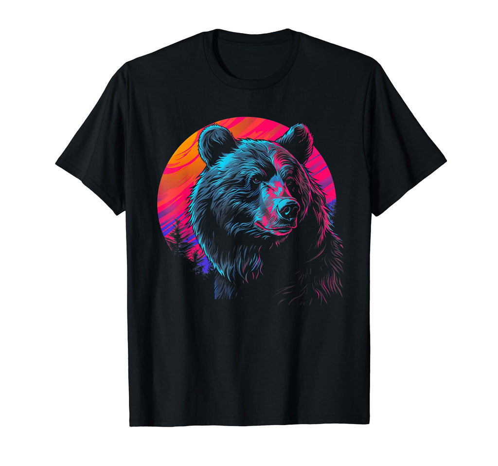 Bear Vaporwave Aesthetic Synthwave T-Shirt - Novelty Apparel for Adults - T-Shirt, Sweatshirt, Hoodie