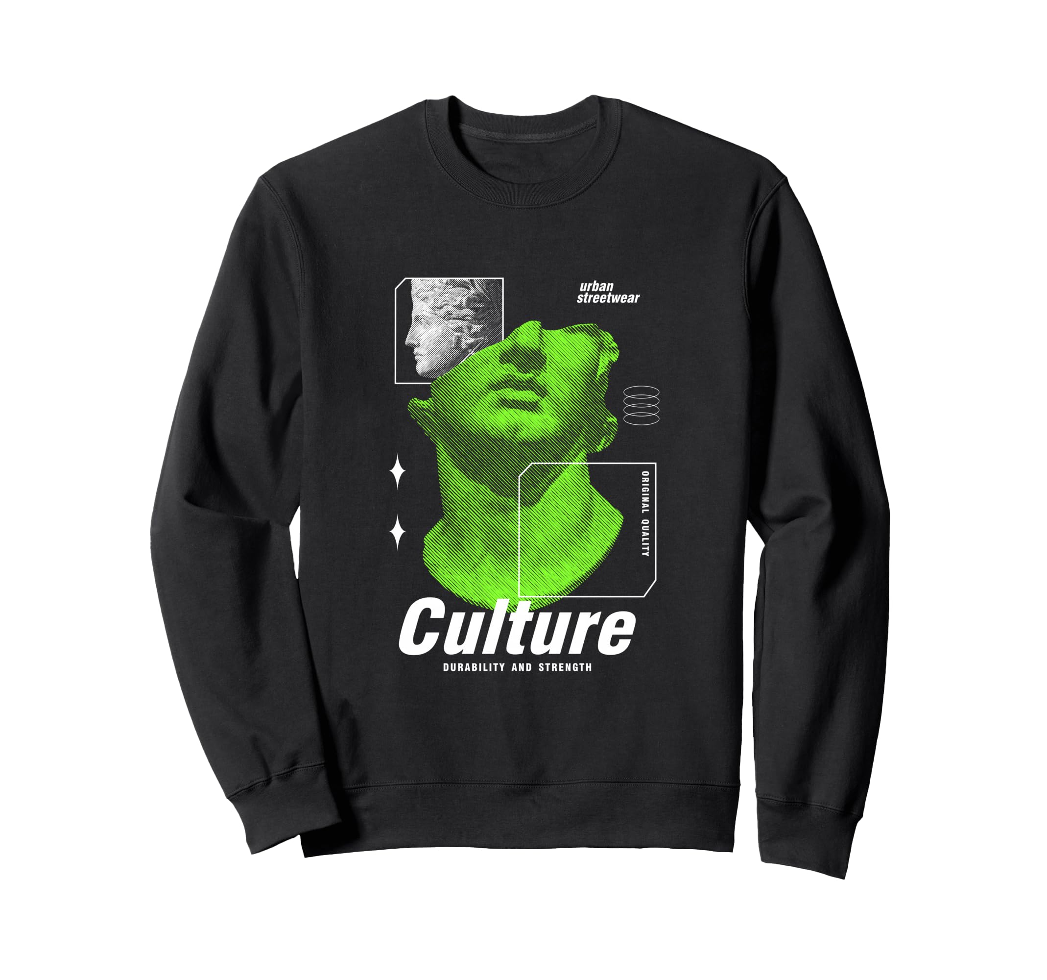 Culture Green Statue Edgy Sweatshirt - Casual Everyday Wear Unisex - T-Shirt, Sweatshirt, Hoodie