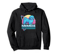 Havanese Dog Synthwave Aesthetic Dog Lover Hoodie - Graphic Print Men Women - T-Shirt, Sweatshirt, Hoodie