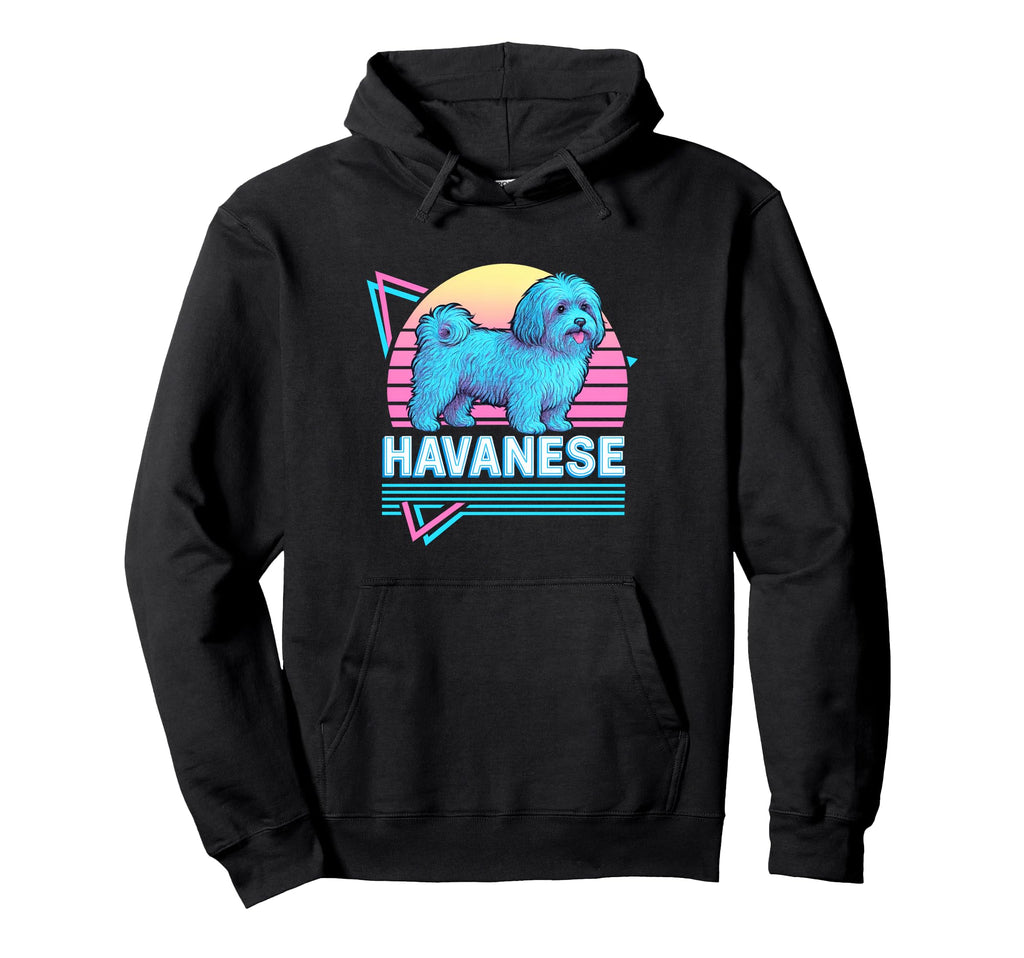Havanese Dog Synthwave Aesthetic Dog Lover Hoodie - Unique Graphic Unisex - T-Shirt, Sweatshirt, Hoodie