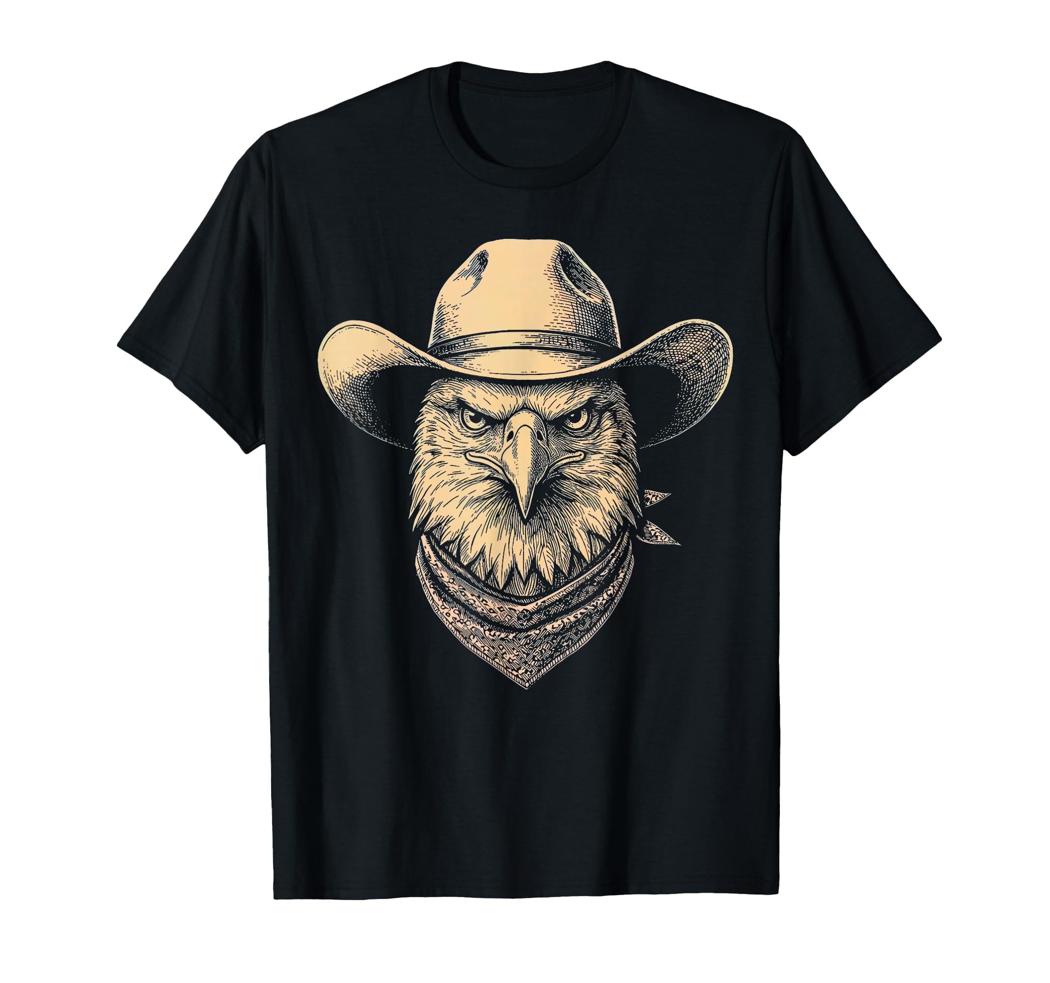 Eagle Cowboy Hat Bandana Western T-Shirt - Novelty Apparel Unisex - T-Shirt, Sweatshirt, Hoodie