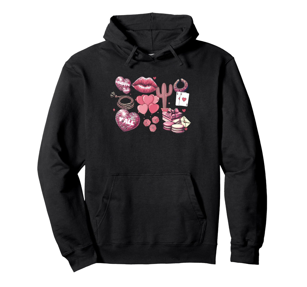 Western Valentines Collage Cowgirl Hoodie - Custom Art Print for Adults - T-Shirt, Sweatshirt, Hoodie
