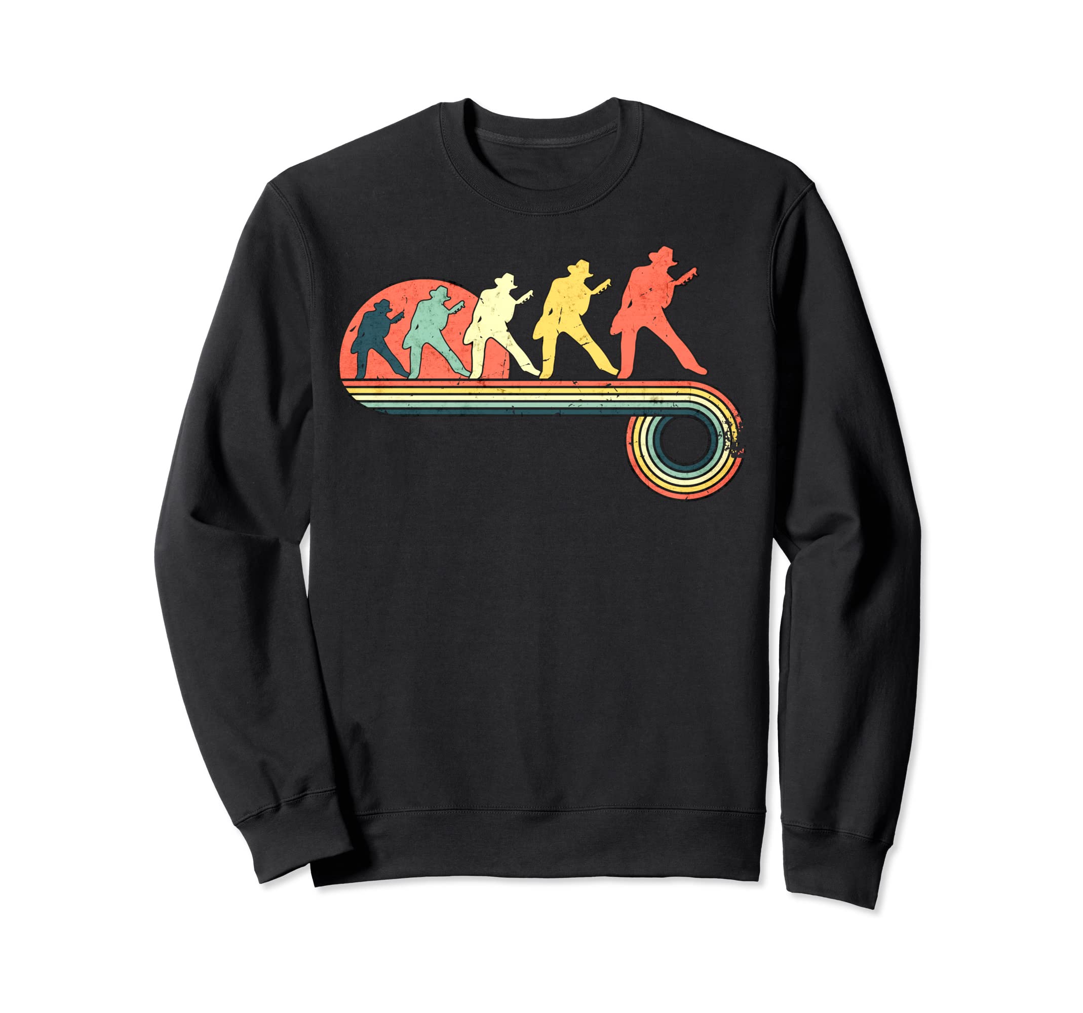 Guitar Rock Dude Sunset Rainbow Sweatshirt - Casual Everyday Wear Unisex - T-Shirt, Sweatshirt, Hoodie