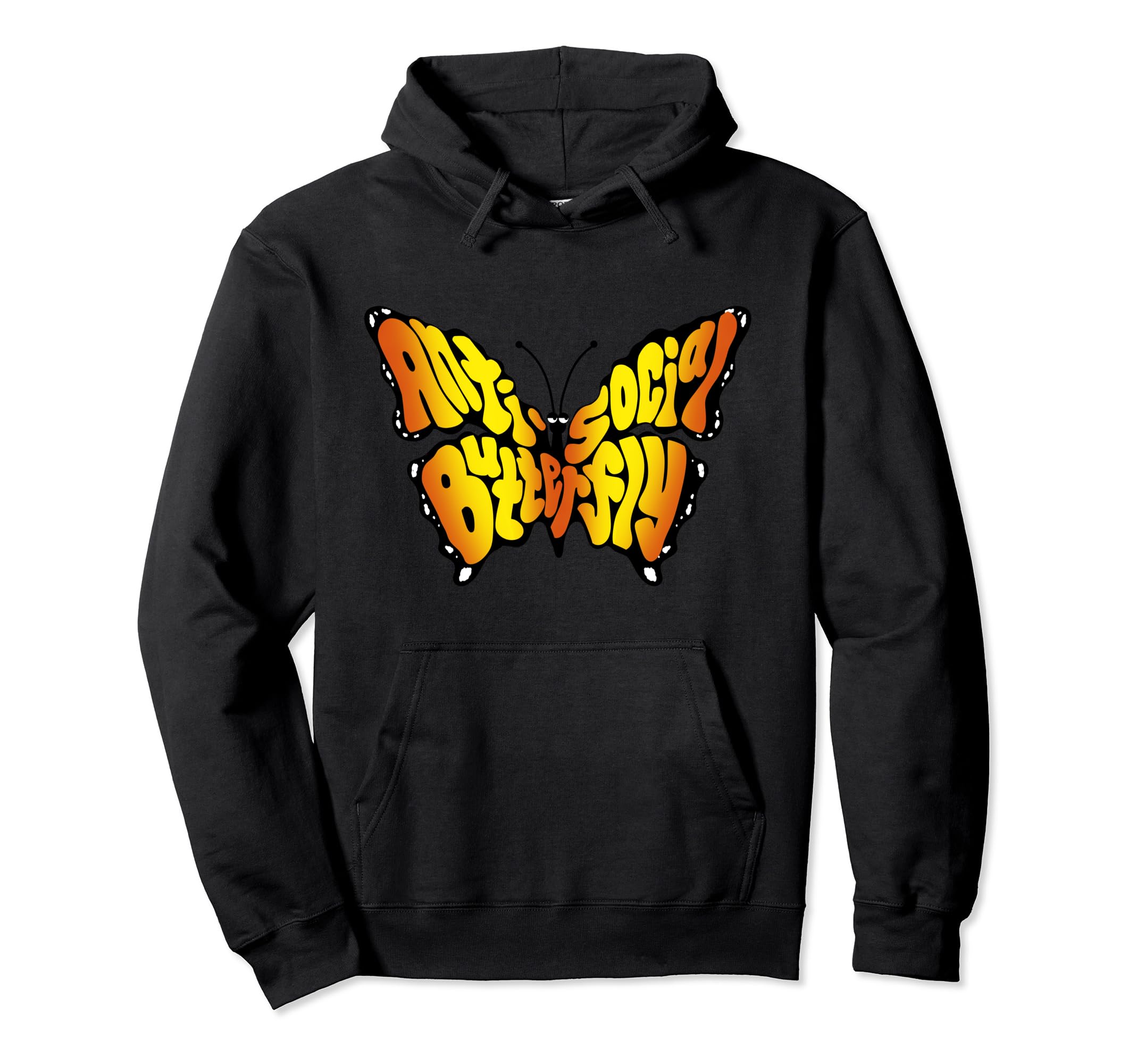 Anti Social Butterfly Beautiful Hoodie - Fun Novelty Design Unisex - T-Shirt, Sweatshirt, Hoodie