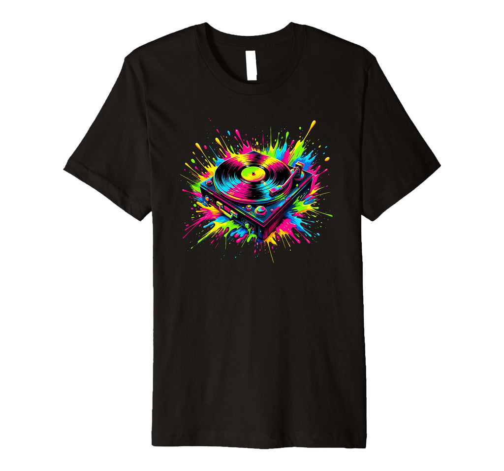 Splash Art Vinyl Record Player Music T-Shirt - Aesthetic Graphic Men Women - T-Shirt, Sweatshirt, Hoodie