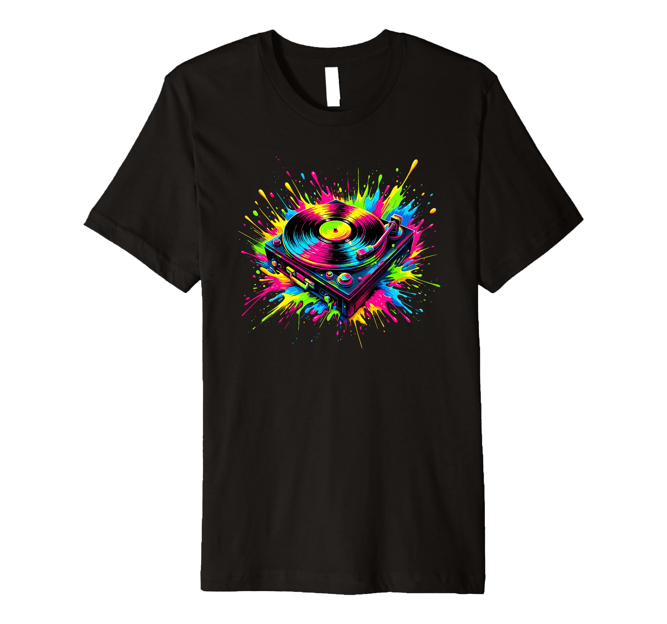 Splash Art Vinyl Record Player Music T-Shirt - Aesthetic Graphic Men Women - T-Shirt, Sweatshirt, Hoodie