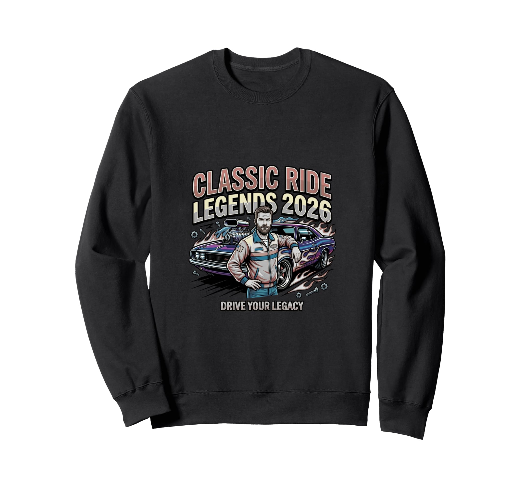 Ride Legends Muscle Car Heritage Sweatshirt - Aesthetic Graphic for Adults - T-Shirt, Sweatshirt, Hoodie