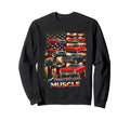 Muscle Car Car Flag Tribute Sweatshirt - Casual Everyday Wear Men Women - T-Shirt, Sweatshirt, Hoodie