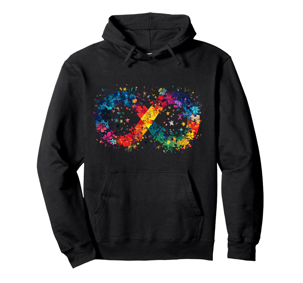 Autistic Pride Glowing Infinity Hoodie - Fun Novelty Design Men Women - T-Shirt, Sweatshirt, Hoodie