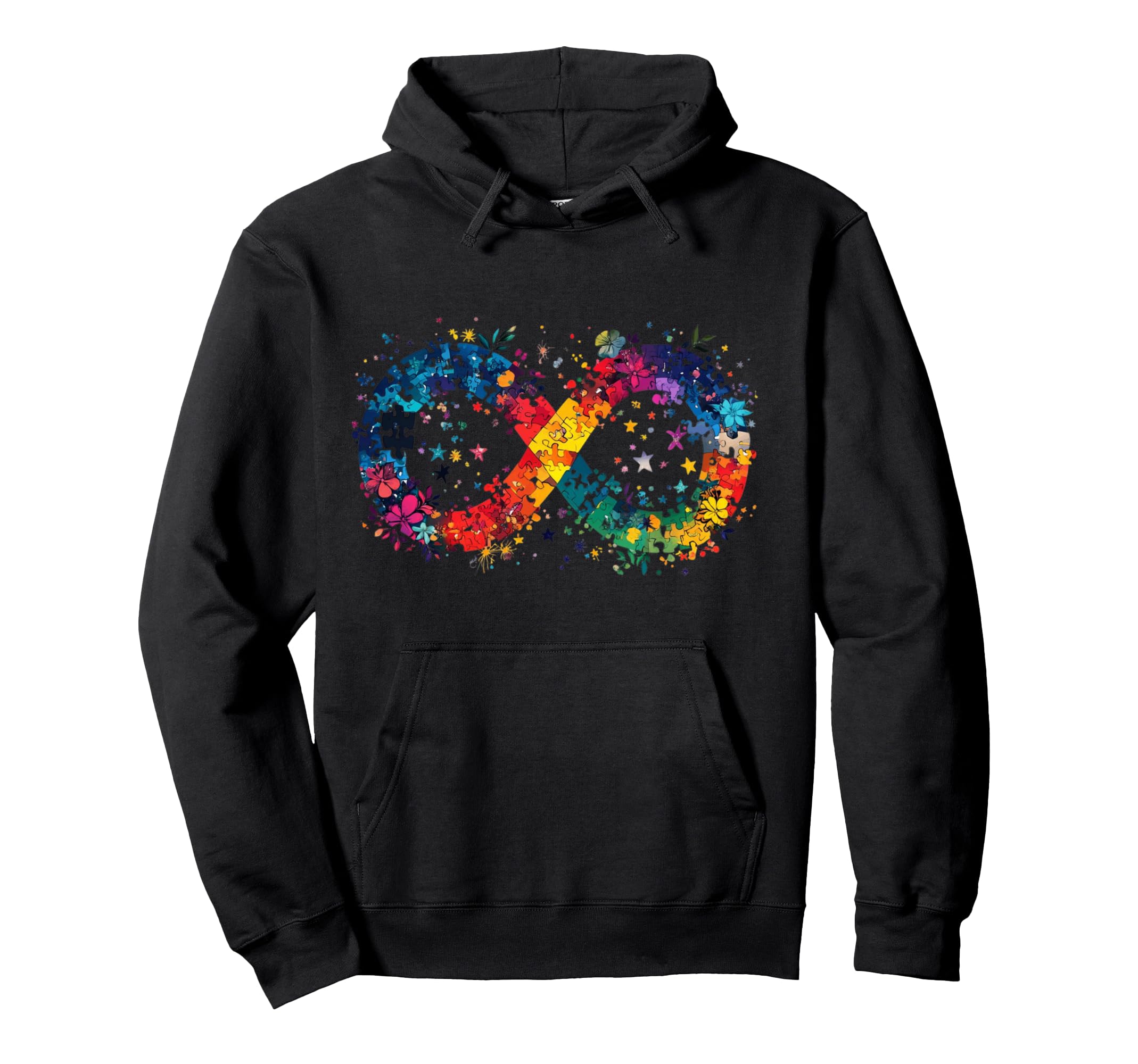 Autistic Pride Glowing Infinity Hoodie - Fun Novelty Design Men Women - T-Shirt, Sweatshirt, Hoodie