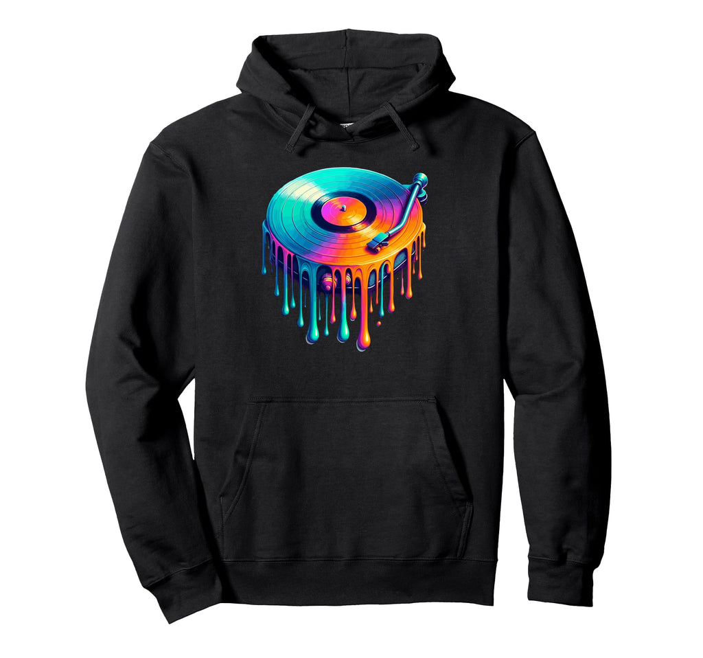 Dripping Paint Art Vinyl Disc Record Hoodie - Aesthetic Graphic Men Women - T-Shirt, Sweatshirt, Hoodie