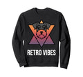 Schnauzer Peeking 80S Synthwave Sweatshirt - Aesthetic Graphic for Adults - T-Shirt, Sweatshirt, Hoodie