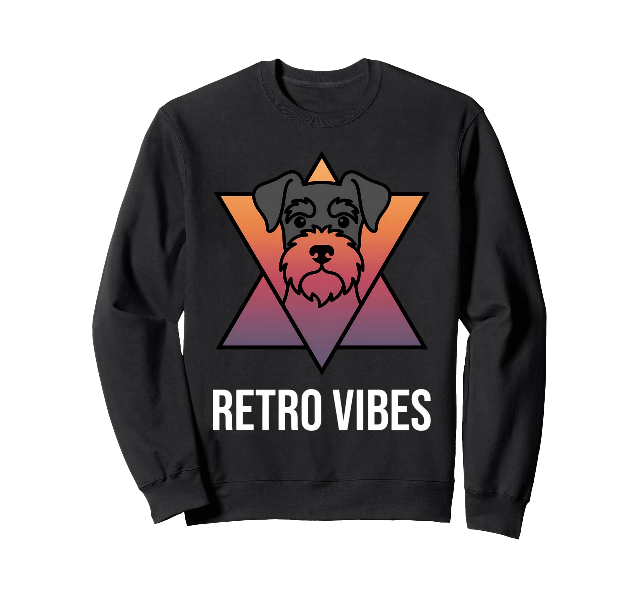 Schnauzer Peeking 80S Synthwave Sweatshirt - Custom Art Print for Adults - T-Shirt, Sweatshirt, Hoodie