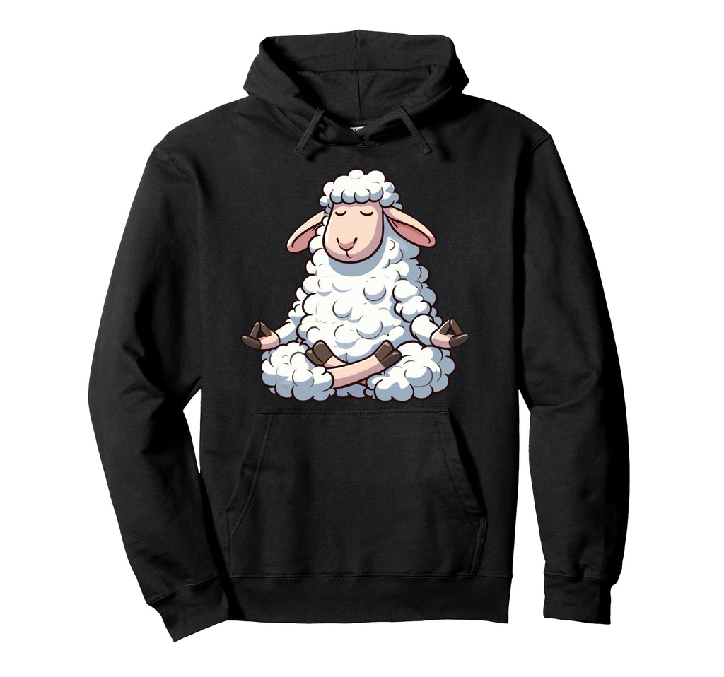 Meditation Sheep Yoga Pose Relaxing Animal Hoodie - Minimalist Print Unisex - T-Shirt, Sweatshirt, Hoodie