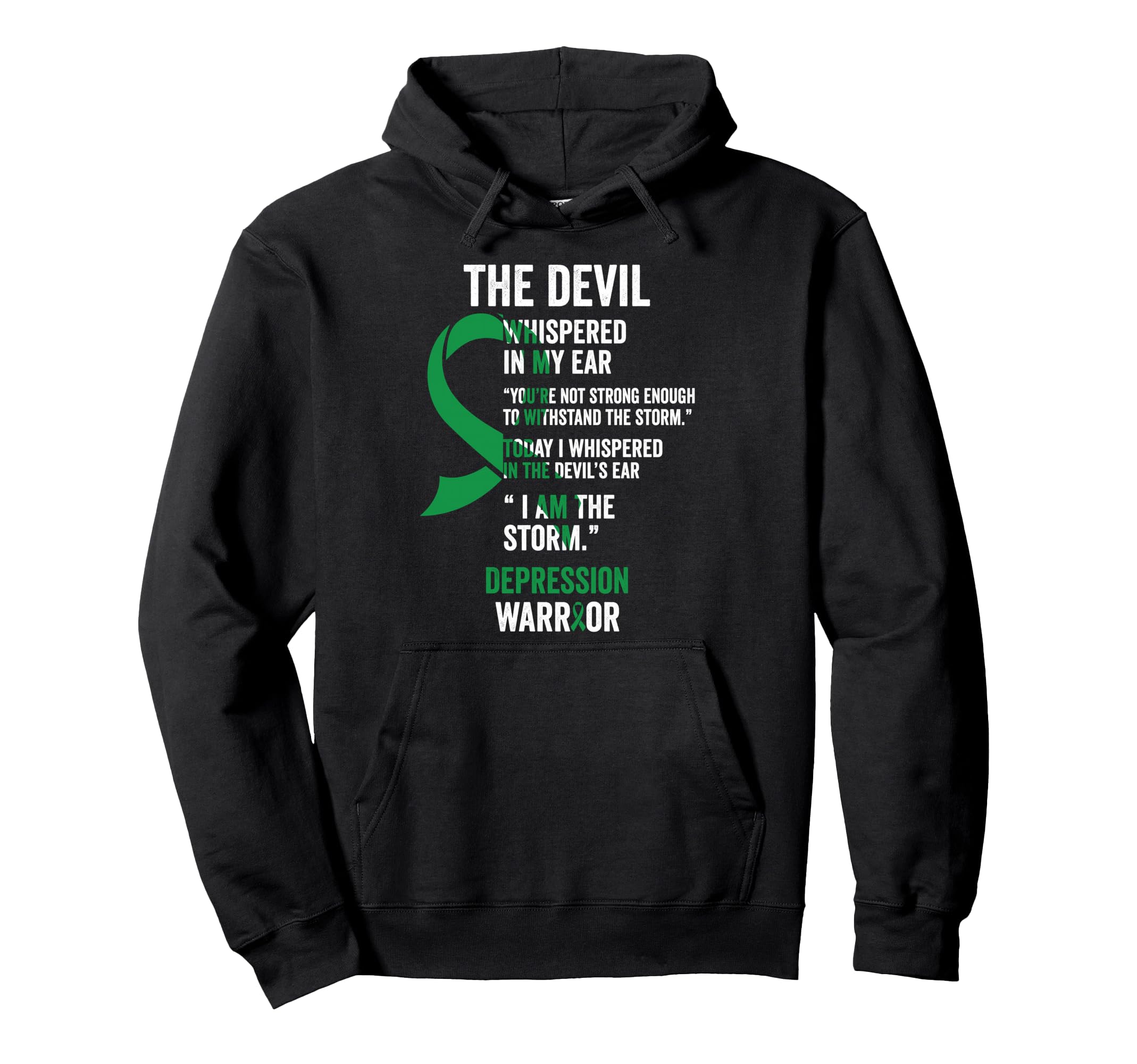 Devil Depression Awareness Support Ribbon Hoodie - Streetwear Style Unisex - T-Shirt, Sweatshirt, Hoodie