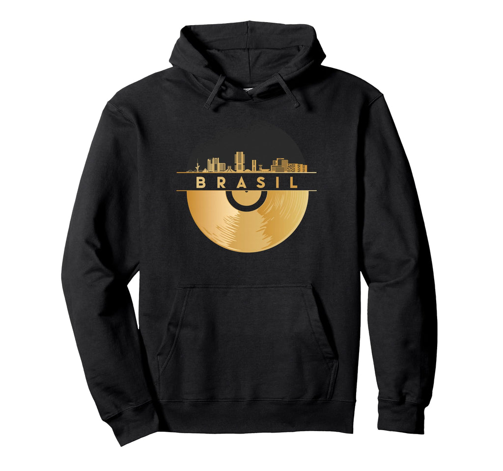 Vinyl Record Player Disco Music Skyline Hoodie - Unique Graphic Unisex - T-Shirt, Sweatshirt, Hoodie